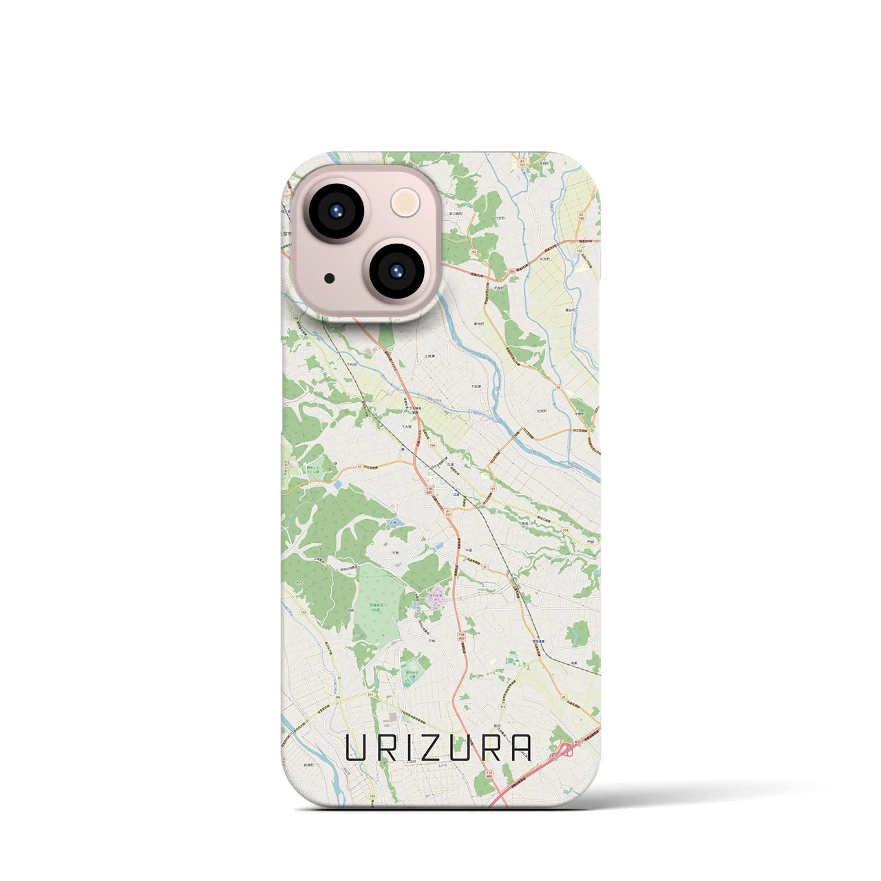 【瓜連(茨城県)】地図柄iPhoneケース(バックカバータイプ)