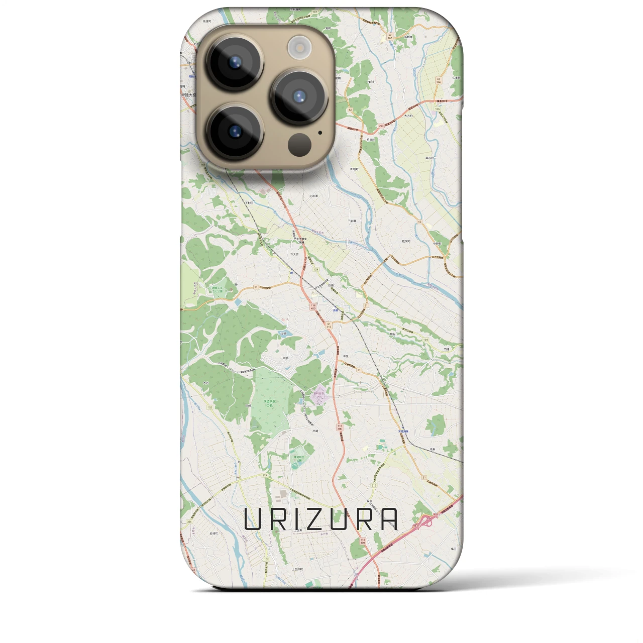 【瓜連(茨城県)】地図柄iPhoneケース(バックカバータイプ)