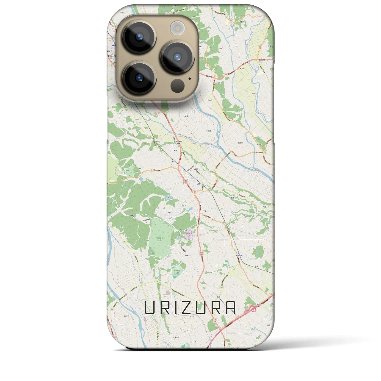 【瓜連(茨城県)】地図柄iPhoneケース(バックカバータイプ)