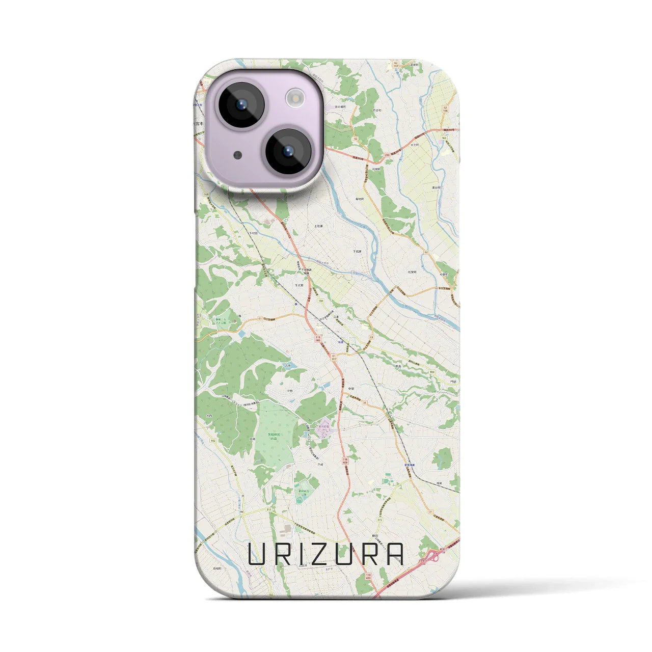 【瓜連(茨城県)】地図柄iPhoneケース(バックカバータイプ)