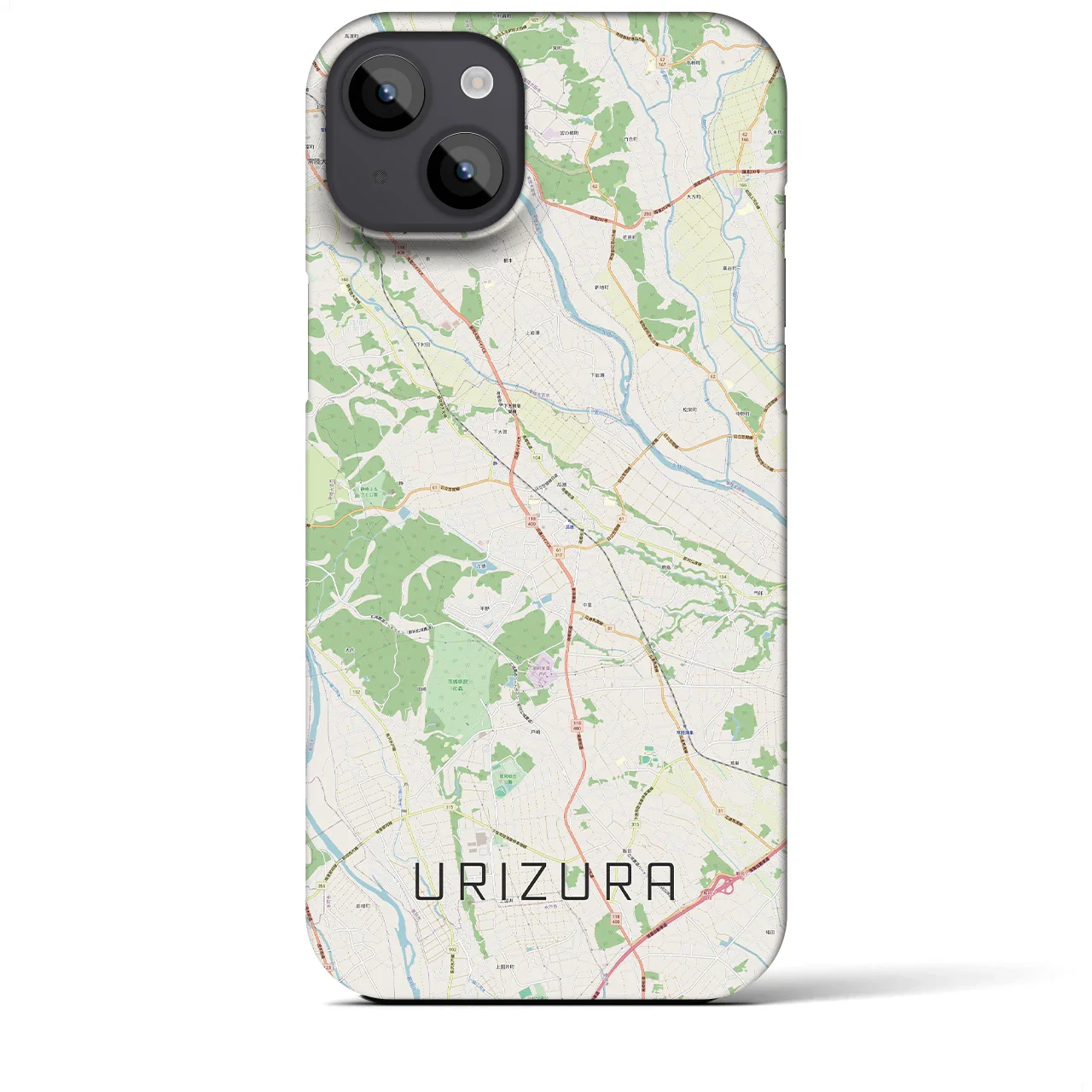 【瓜連(茨城県)】地図柄iPhoneケース(バックカバータイプ)