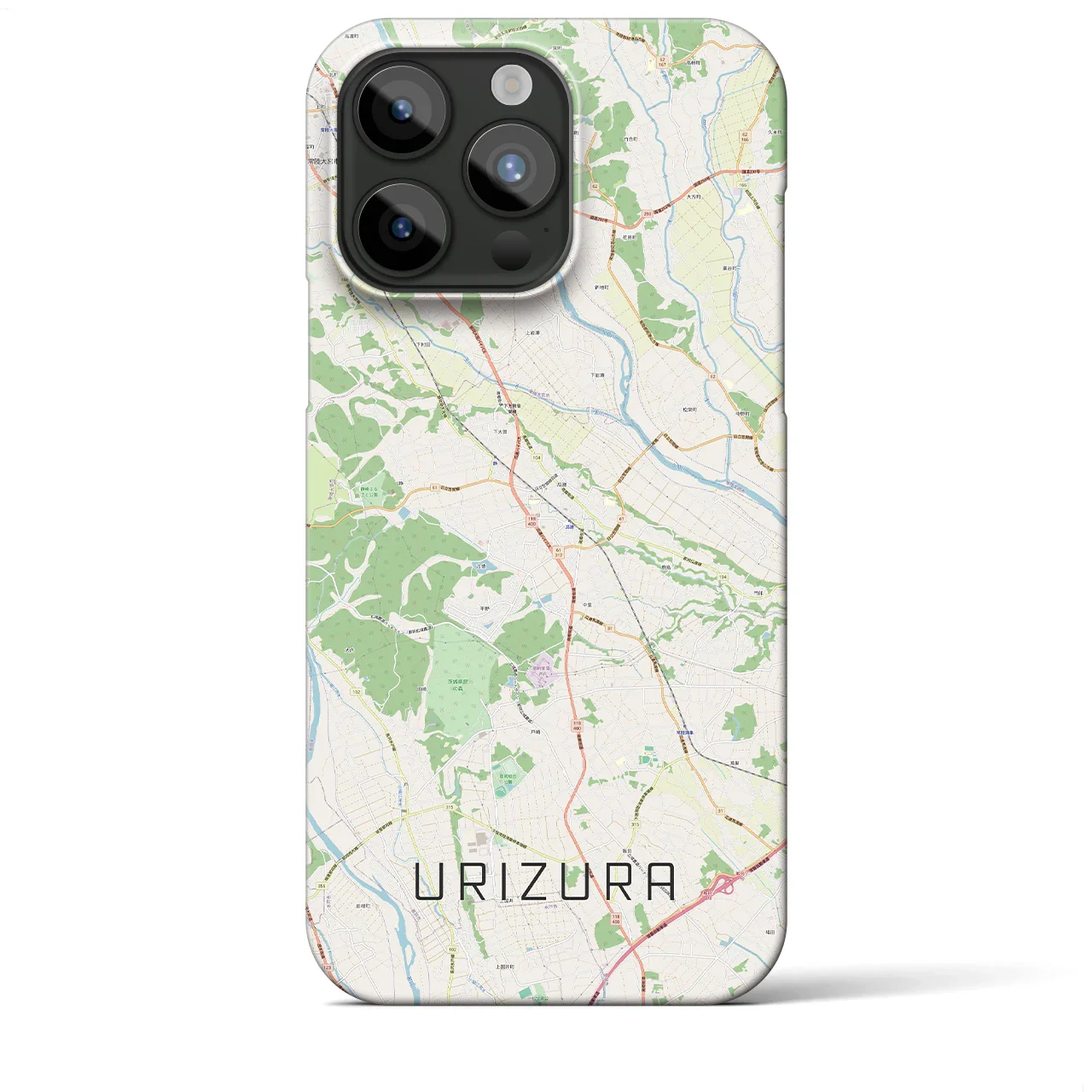 【瓜連(茨城県)】地図柄iPhoneケース(バックカバータイプ)