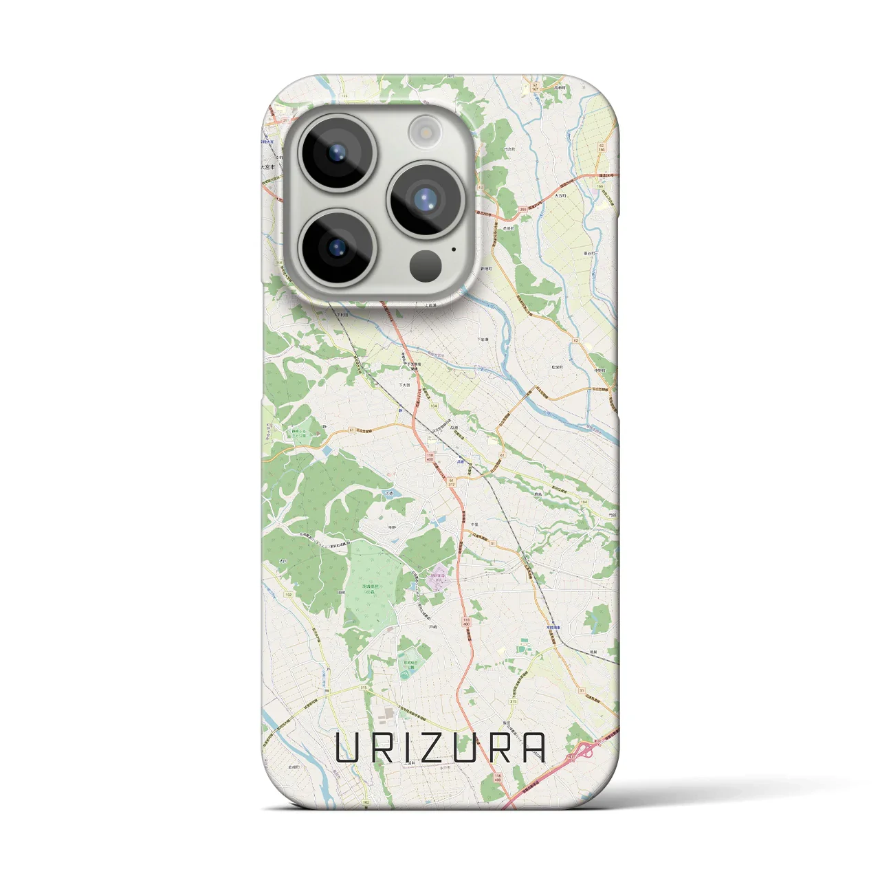 【瓜連(茨城県)】地図柄iPhoneケース(バックカバータイプ)