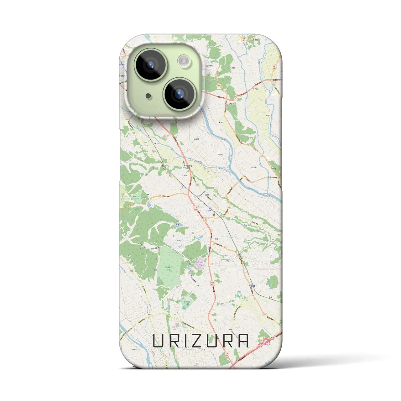 【瓜連(茨城県)】地図柄iPhoneケース(バックカバータイプ)