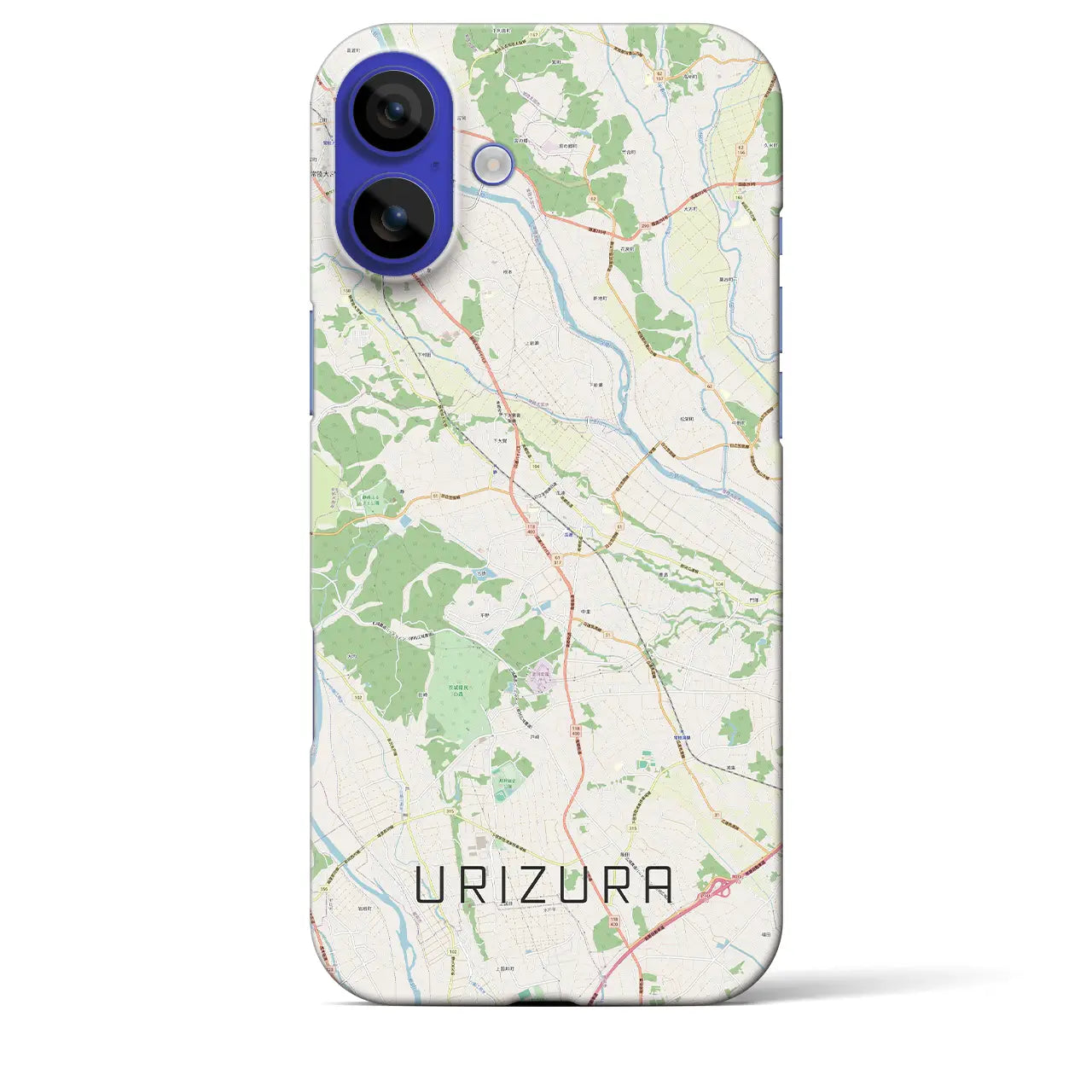 【瓜連(茨城県)】地図柄iPhoneケース(バックカバータイプ)ナチュラル・iPhone 16 Pro Max 用