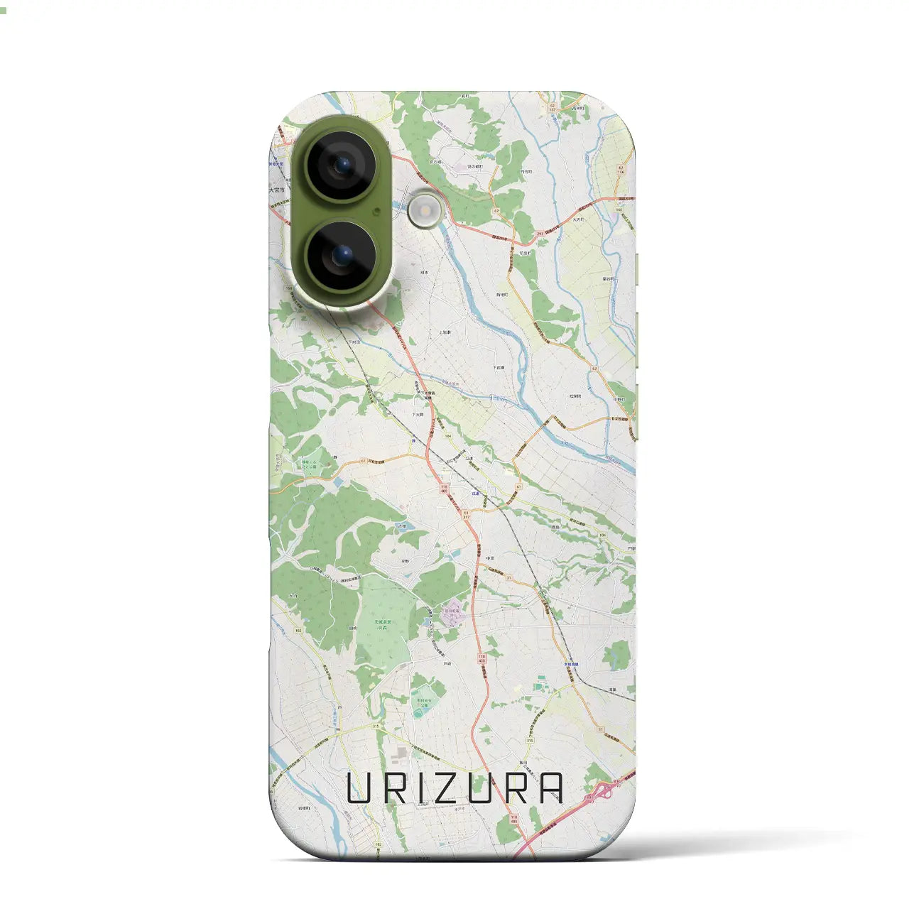 【瓜連(茨城県)】地図柄iPhoneケース(バックカバータイプ)ブラック・iPhone 17 Pro Max 用