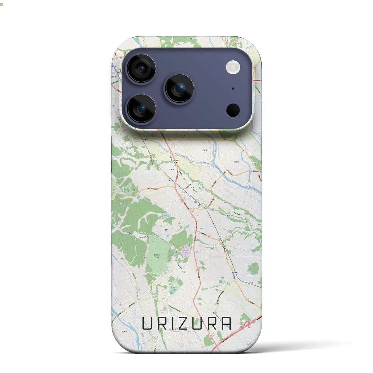 【瓜連(茨城県)】地図柄iPhoneケース(バックカバータイプ)ナチュラル・iPhone 17 Pro Max 用