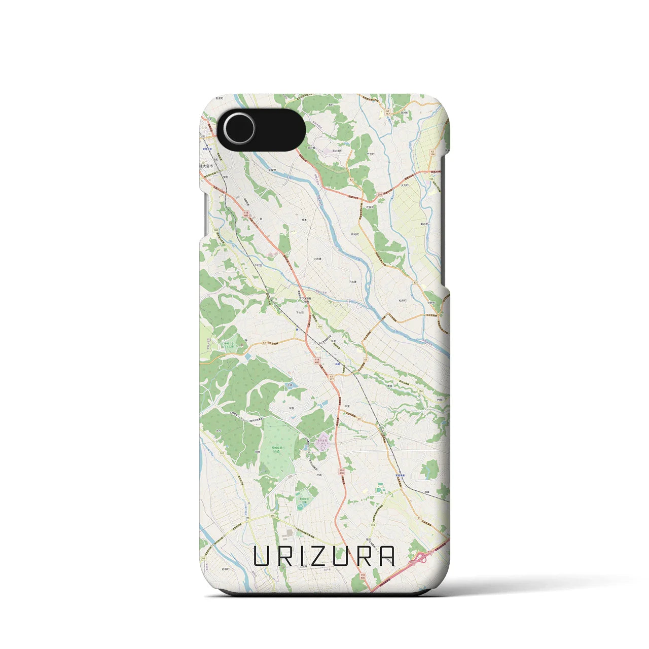 【瓜連(茨城県)】地図柄iPhoneケース(バックカバータイプ)
