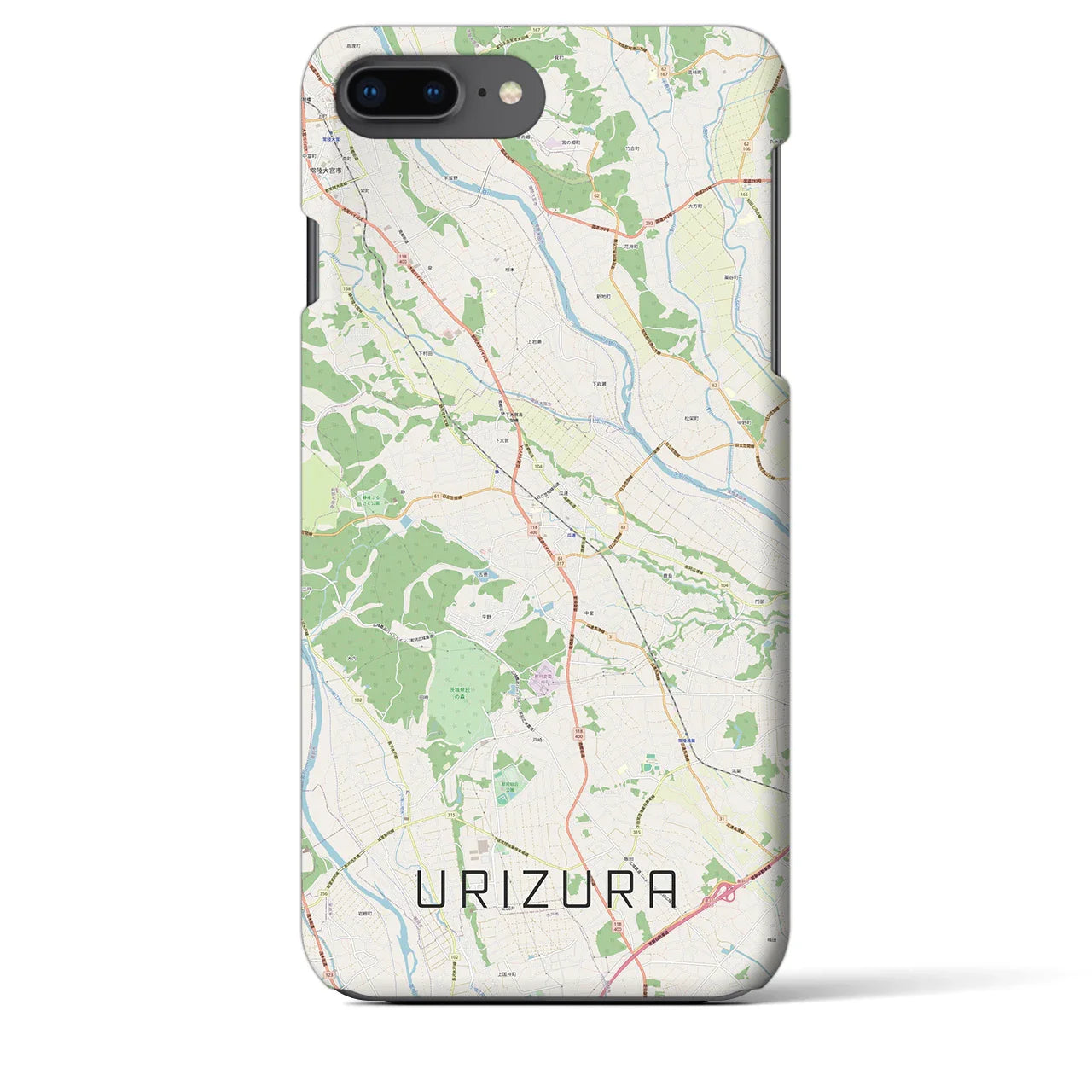 【瓜連(茨城県)】地図柄iPhoneケース(バックカバータイプ)