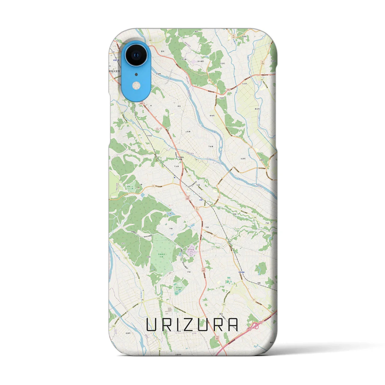 【瓜連(茨城県)】地図柄iPhoneケース(バックカバータイプ)
