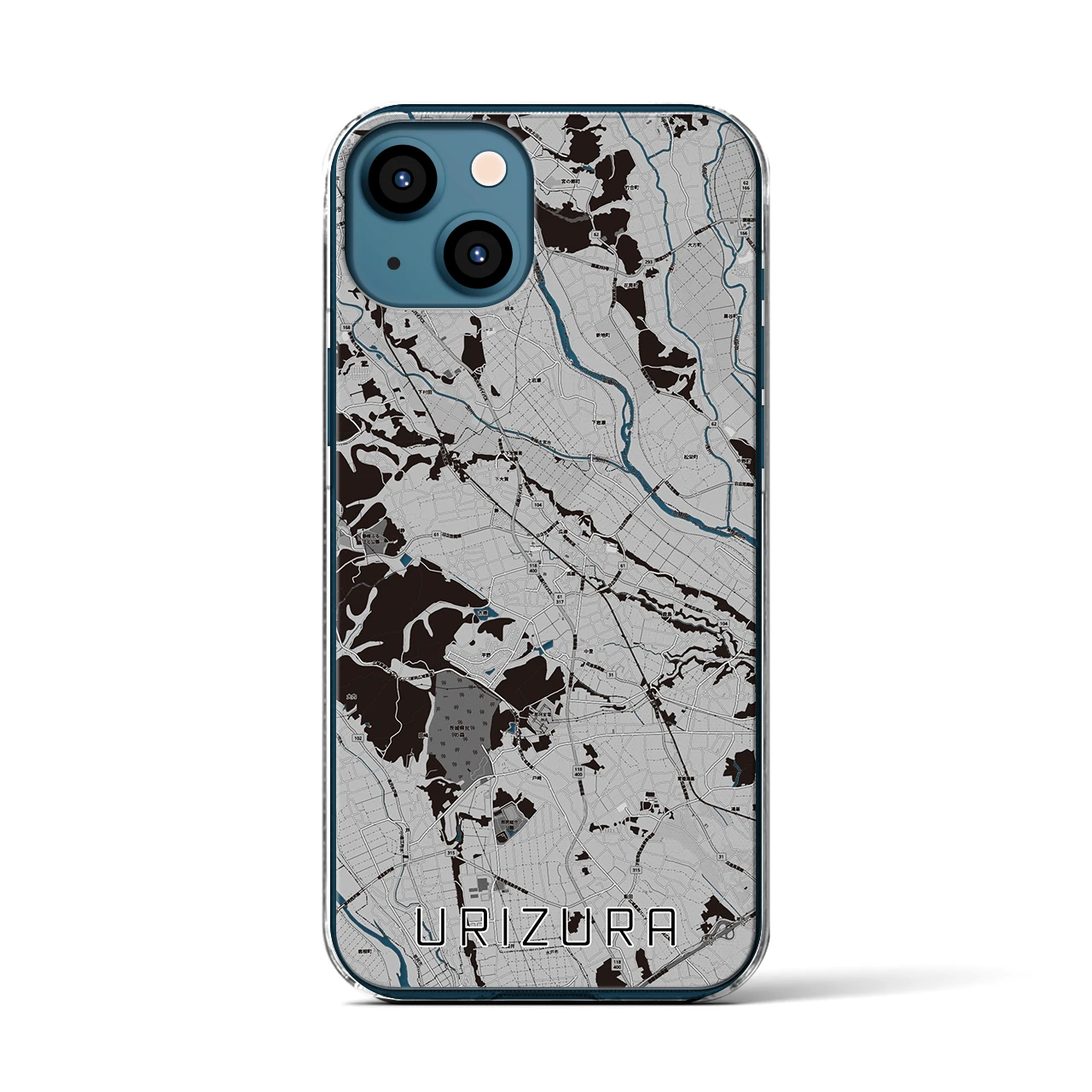 【瓜連(茨城県)】地図柄iPhoneケース(クリアタイプ)