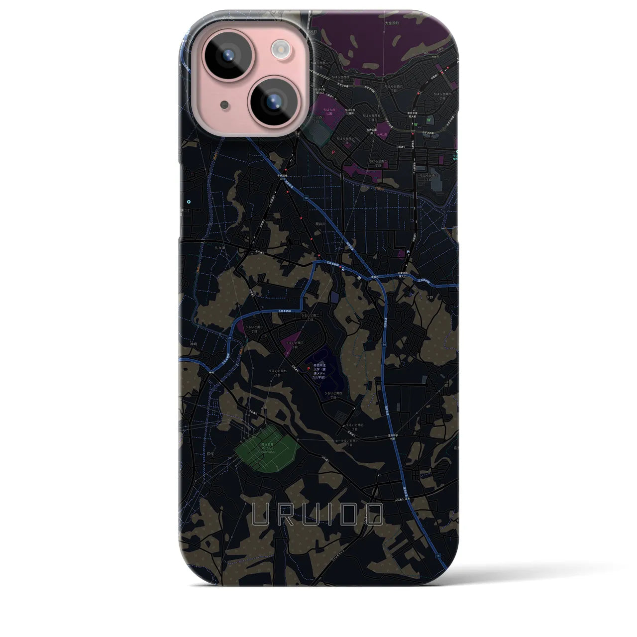 【潤井戸(千葉県)】地図柄iPhoneケース(バックカバータイプ)