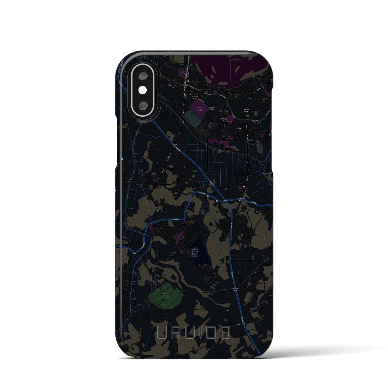 【潤井戸(千葉県)】地図柄iPhoneケース(バックカバータイプ)