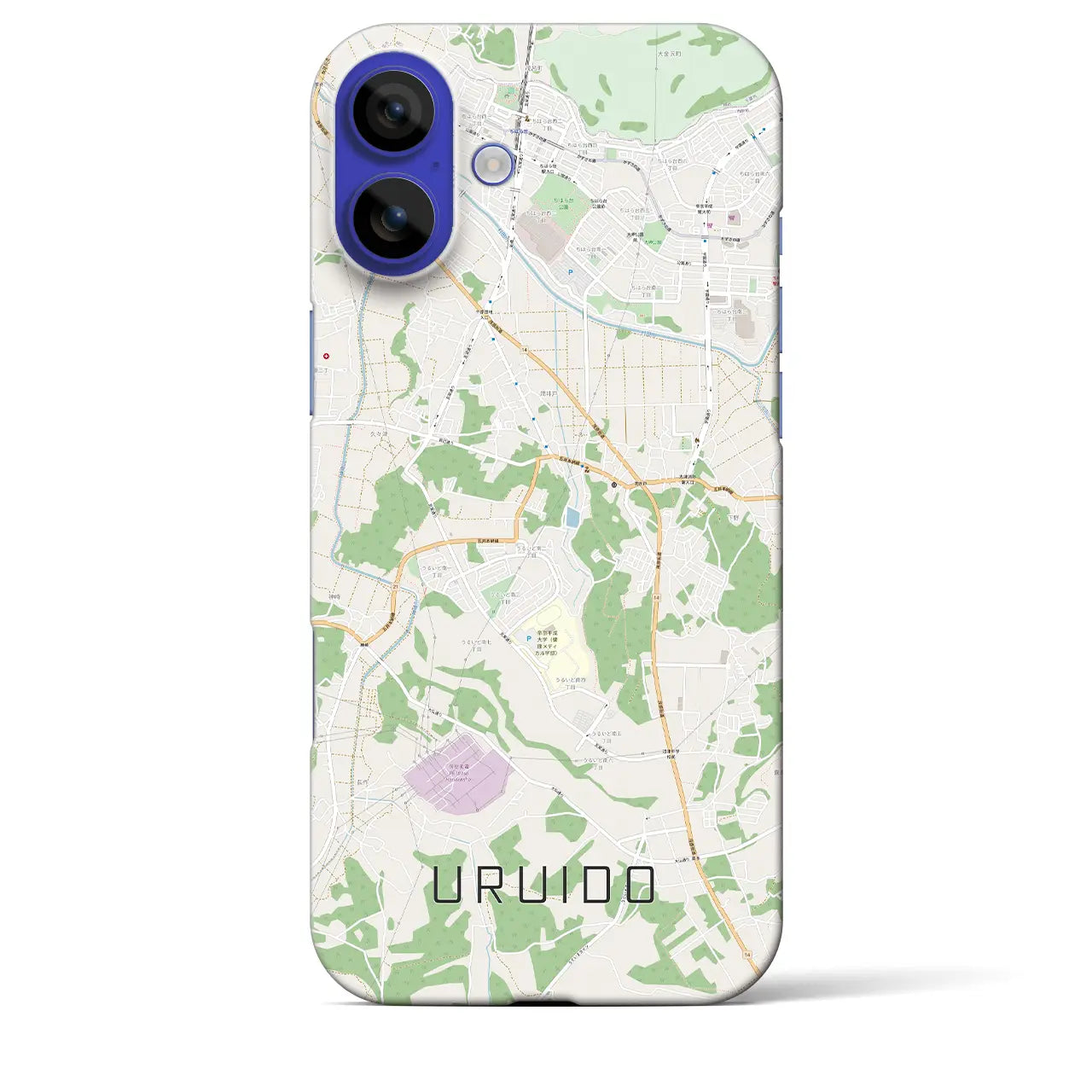 【潤井戸(千葉県)】地図柄iPhoneケース(バックカバータイプ)ナチュラル・iPhone 16 Pro Max 用