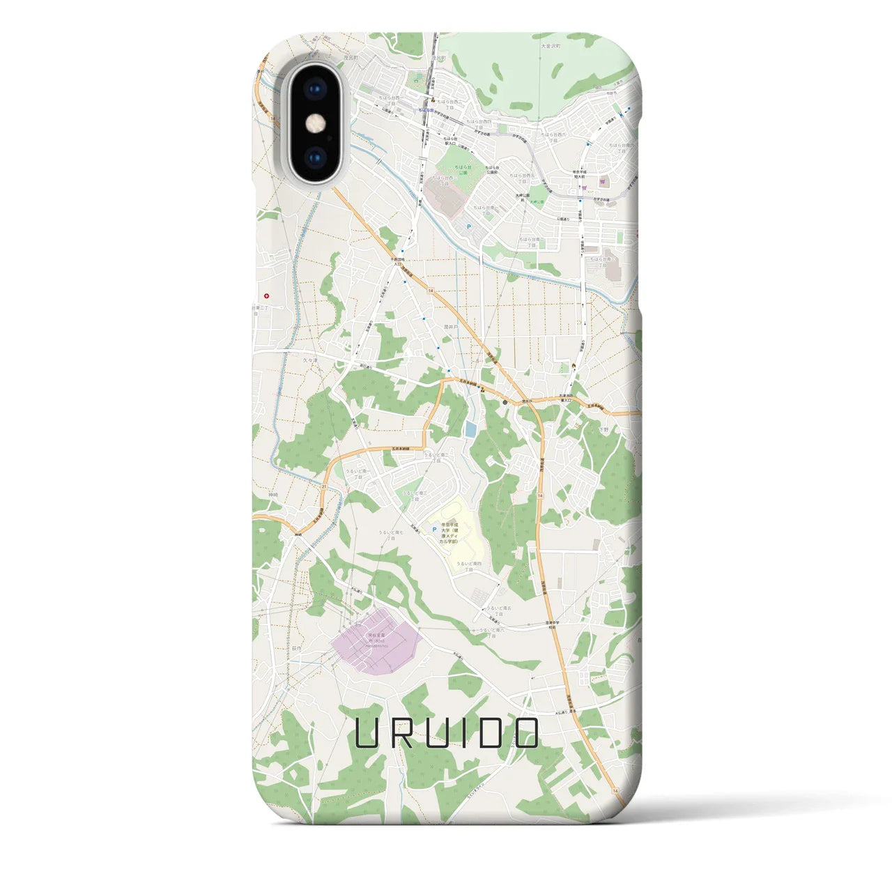 【潤井戸(千葉県)】地図柄iPhoneケース(バックカバータイプ)