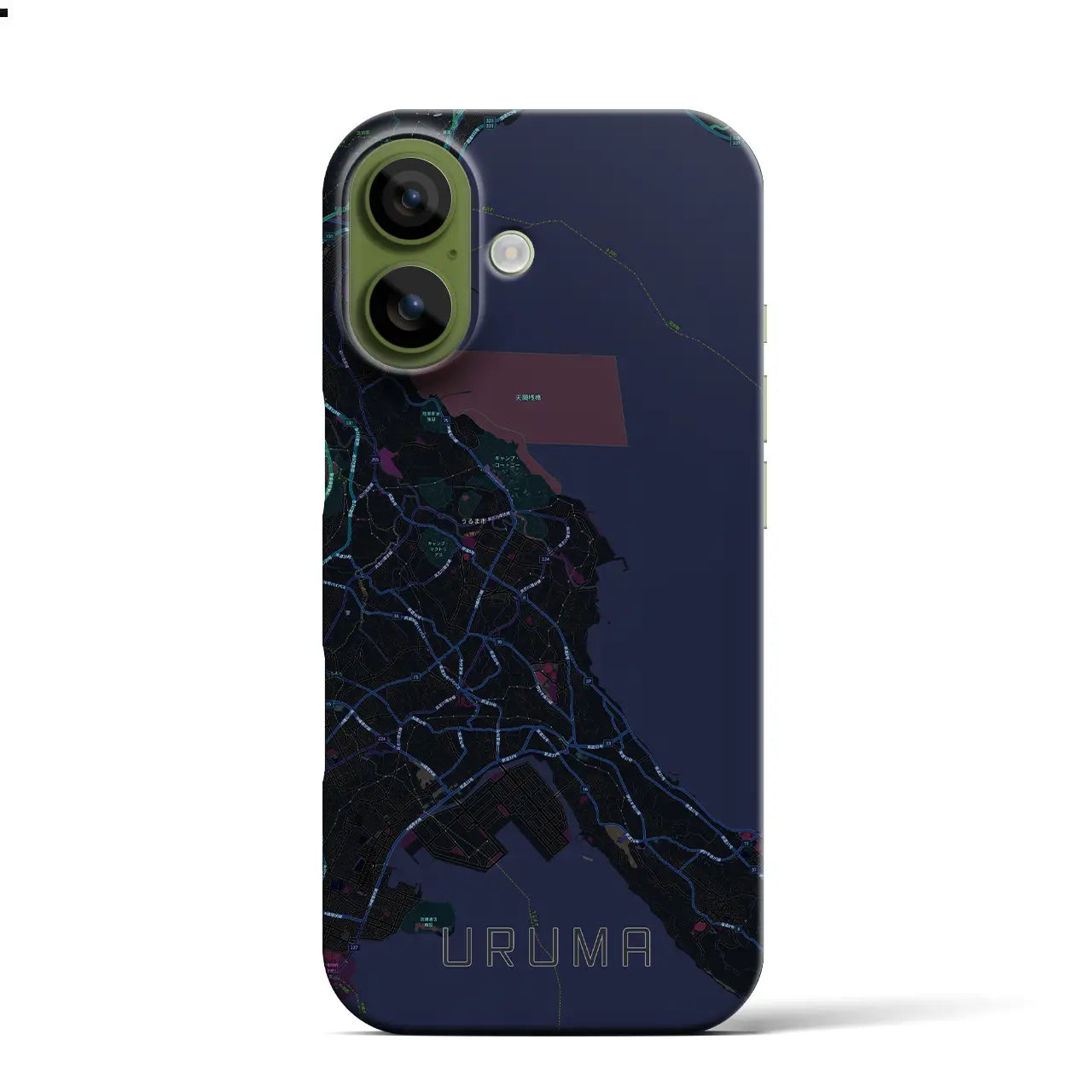 【うるま(沖縄県)】地図柄iPhoneケース(バックカバータイプ)
