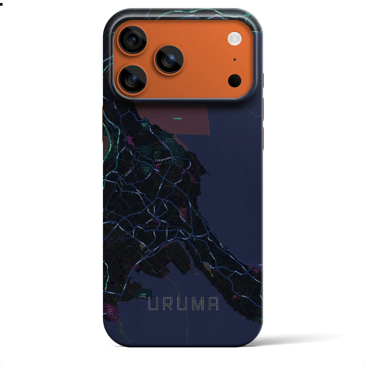 【うるま(沖縄県)】地図柄iPhoneケース(バックカバータイプ)