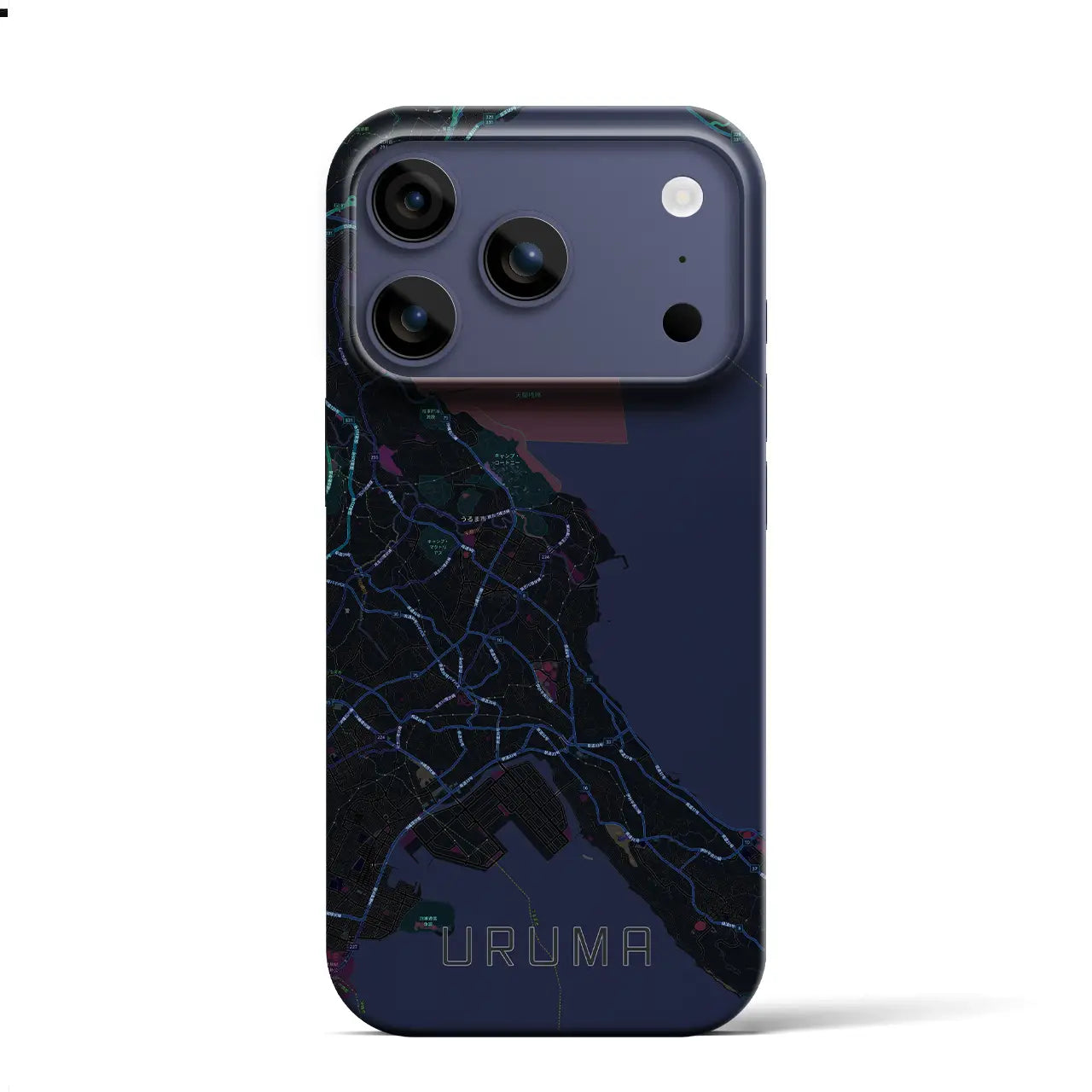 【うるま(沖縄県)】地図柄iPhoneケース(バックカバータイプ)