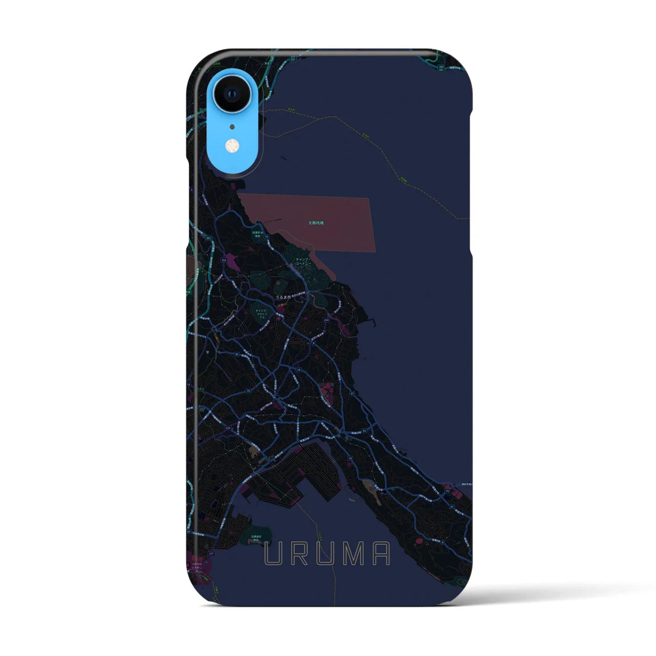 【うるま(沖縄県)】地図柄iPhoneケース(バックカバータイプ)