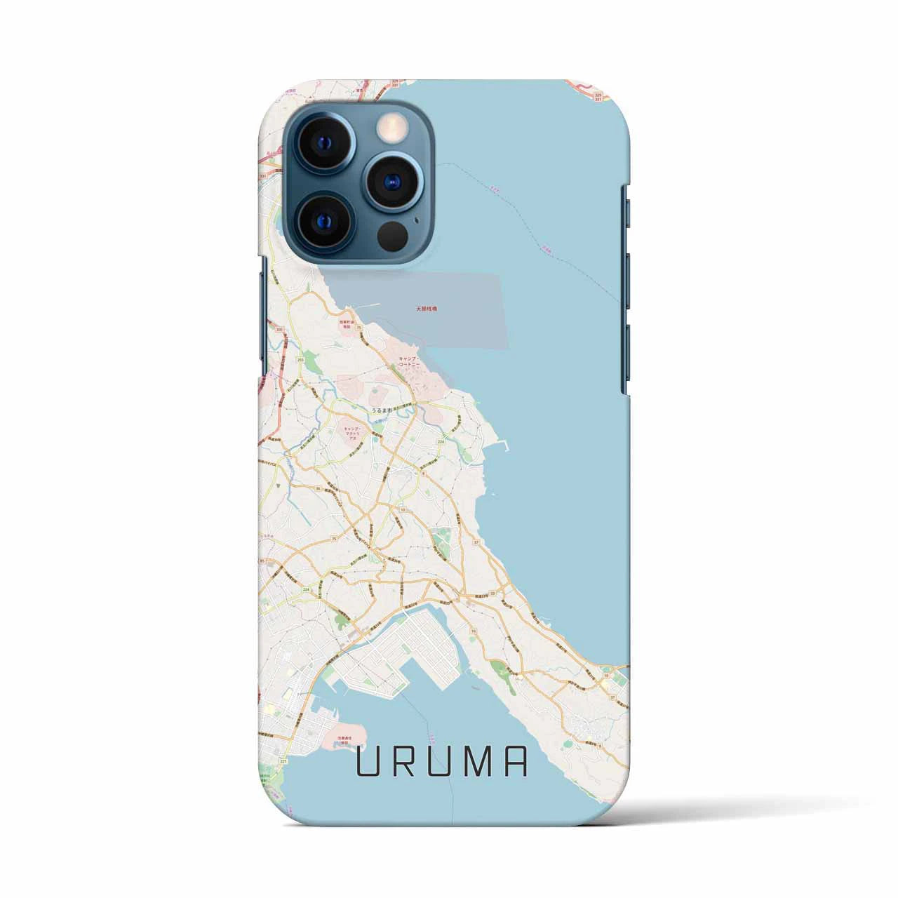 【うるま(沖縄県)】地図柄iPhoneケース(バックカバータイプ)