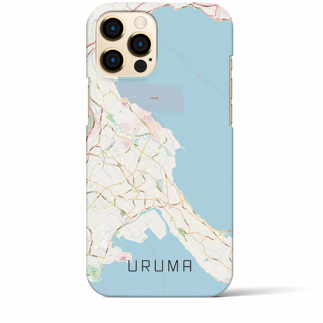 【うるま(沖縄県)】地図柄iPhoneケース(バックカバータイプ)