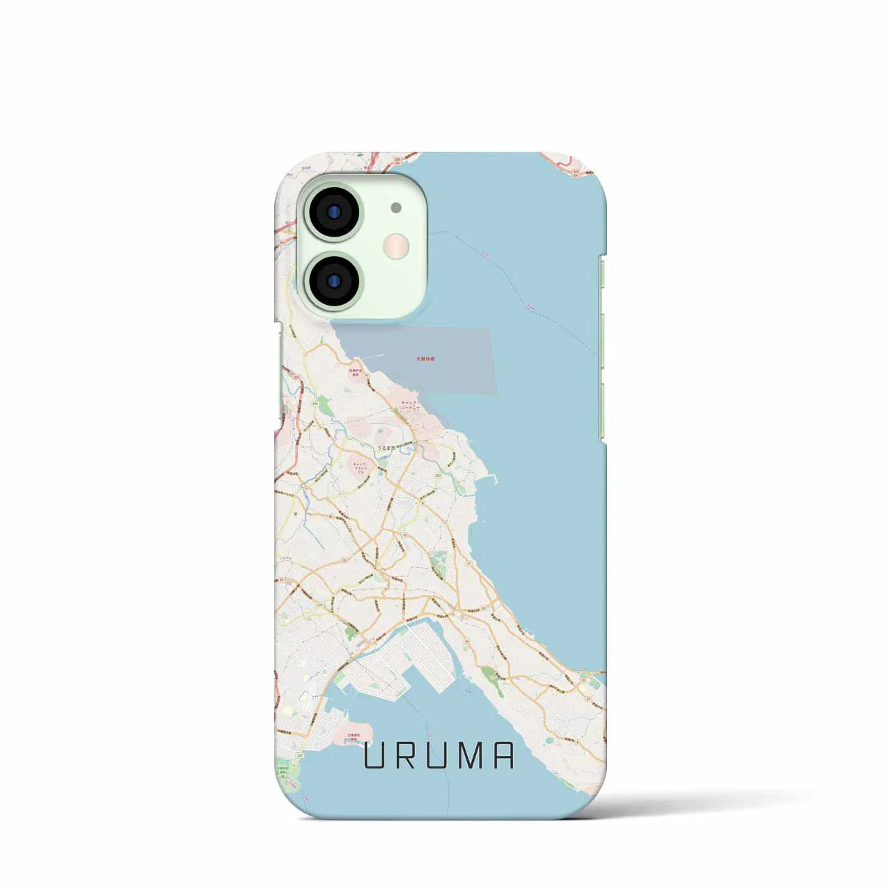 【うるま(沖縄県)】地図柄iPhoneケース(バックカバータイプ)