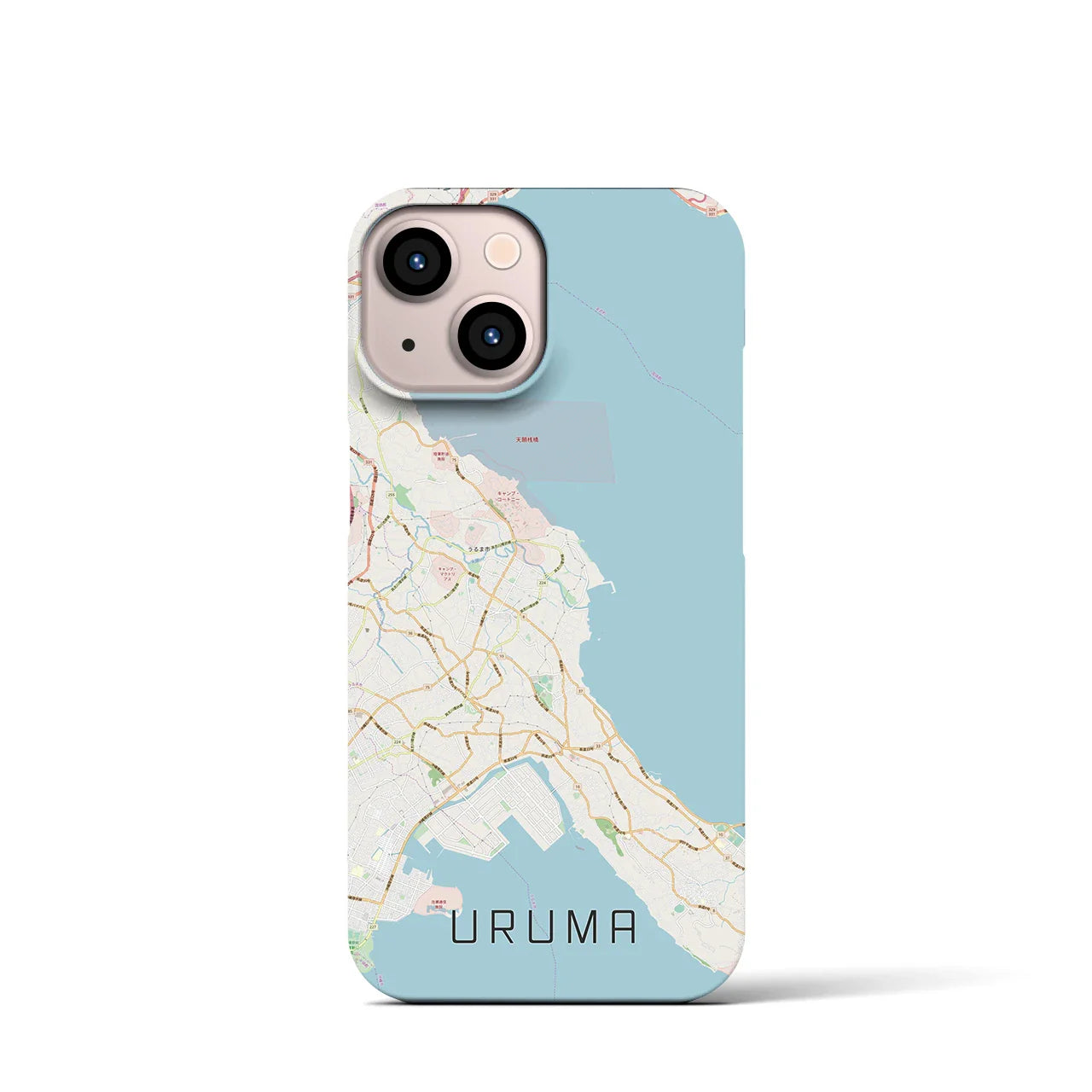 【うるま(沖縄県)】地図柄iPhoneケース(バックカバータイプ)