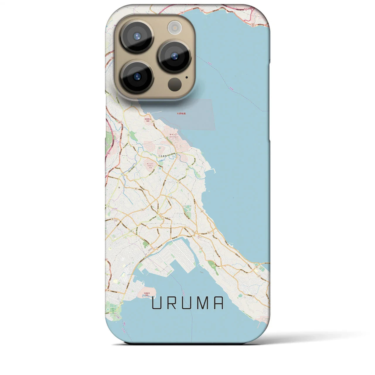 【うるま(沖縄県)】地図柄iPhoneケース(バックカバータイプ)