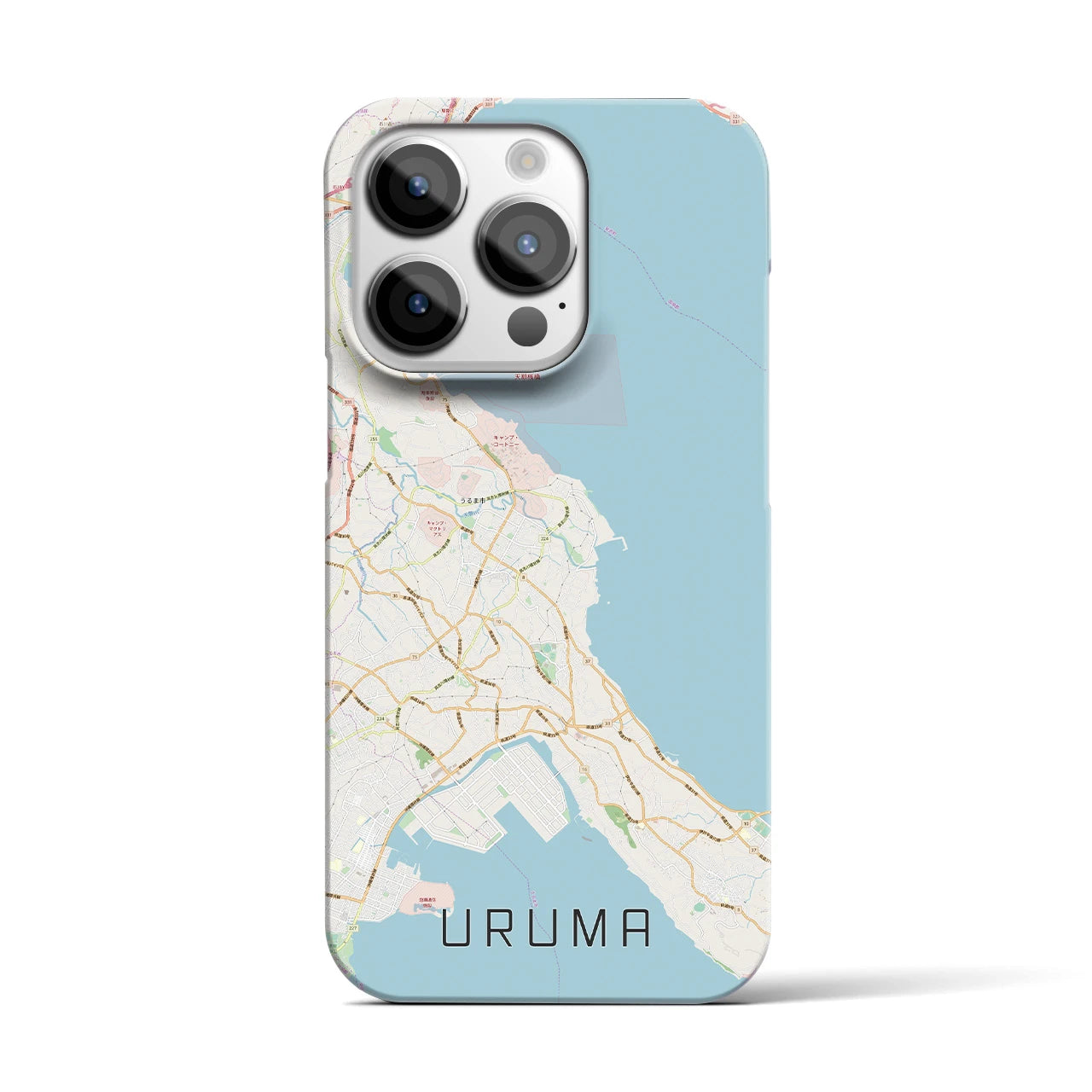 【うるま(沖縄県)】地図柄iPhoneケース(バックカバータイプ)