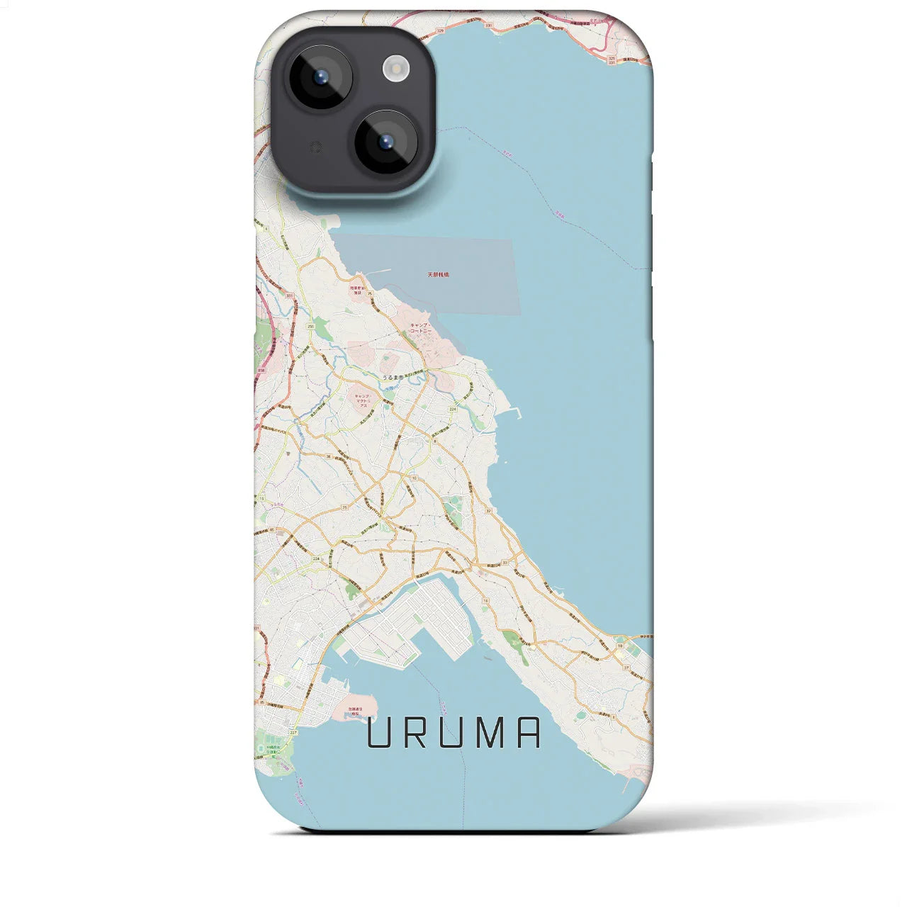 【うるま(沖縄県)】地図柄iPhoneケース(バックカバータイプ)