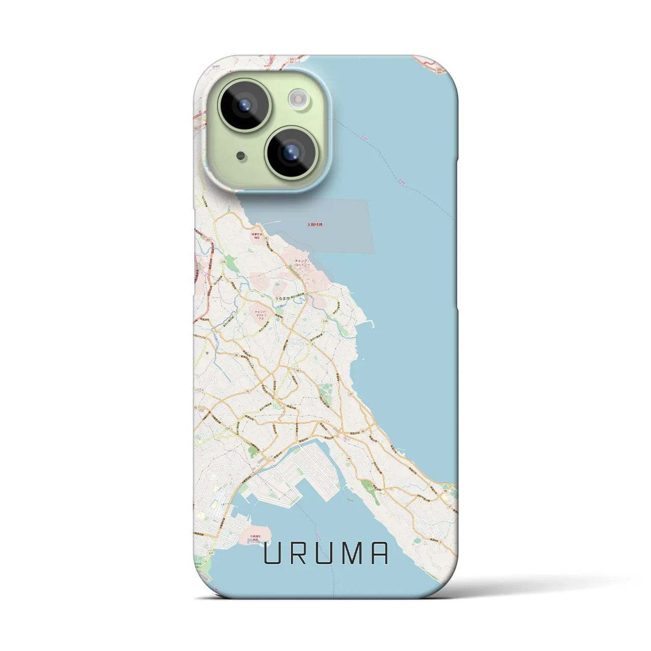【うるま(沖縄県)】地図柄iPhoneケース(バックカバータイプ)