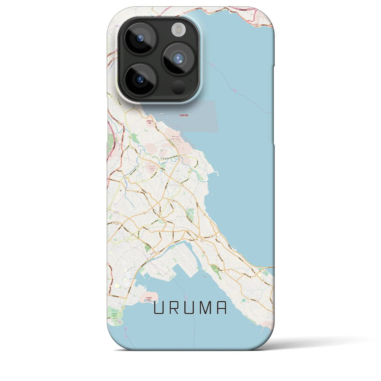 【うるま(沖縄県)】地図柄iPhoneケース(バックカバータイプ)