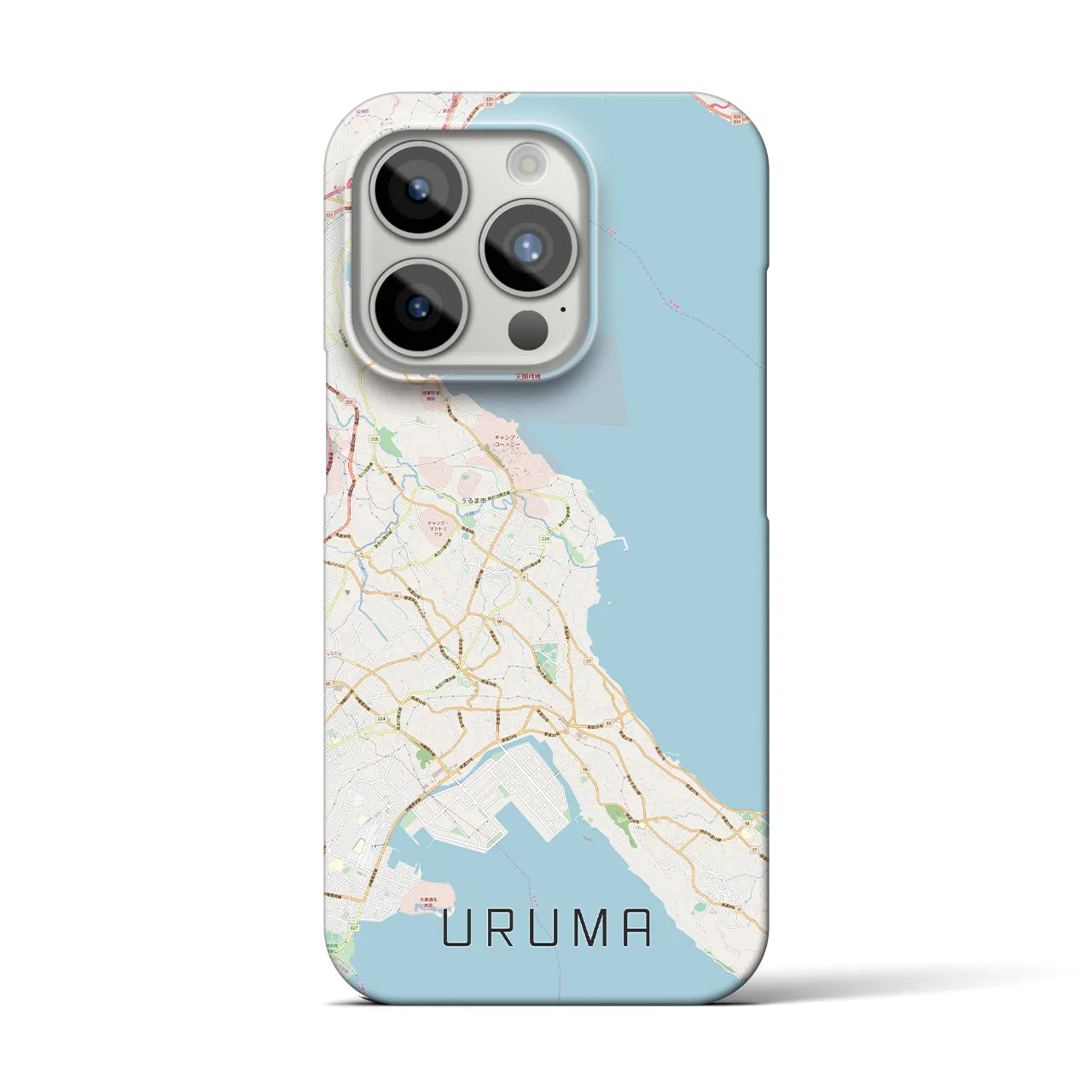 【うるま(沖縄県)】地図柄iPhoneケース(バックカバータイプ)