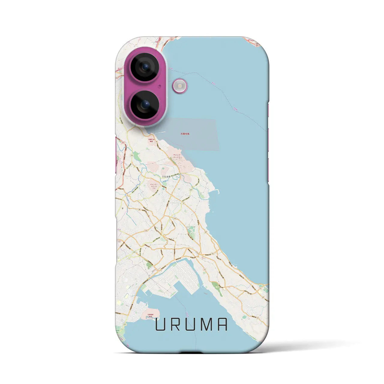 【うるま(沖縄県)】地図柄iPhoneケース(バックカバータイプ)