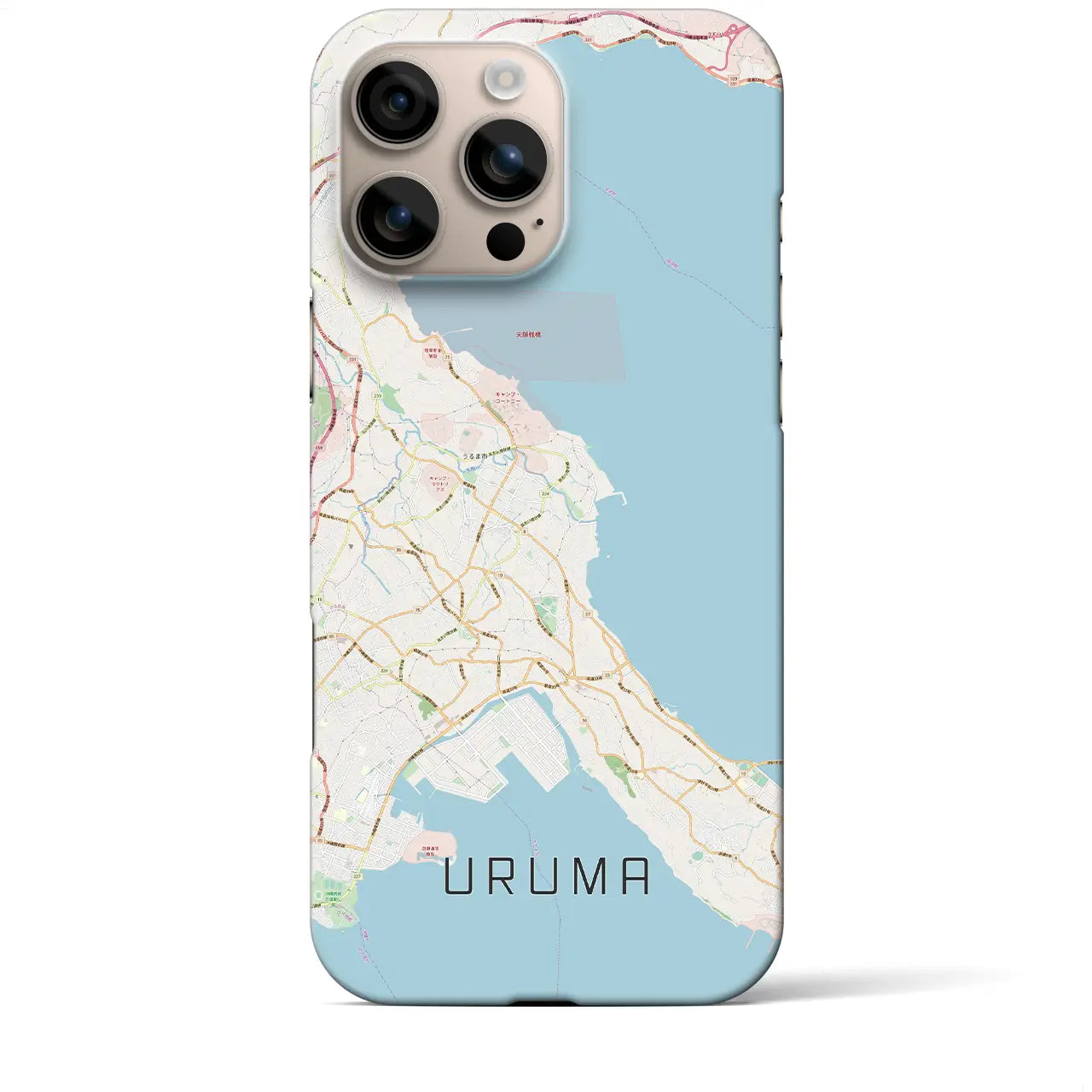 【うるま(沖縄県)】地図柄iPhoneケース(バックカバータイプ)