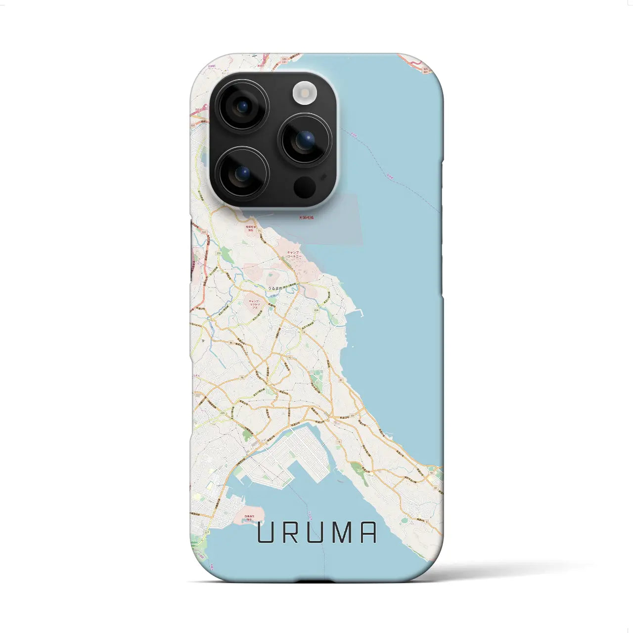 【うるま(沖縄県)】地図柄iPhoneケース(バックカバータイプ)