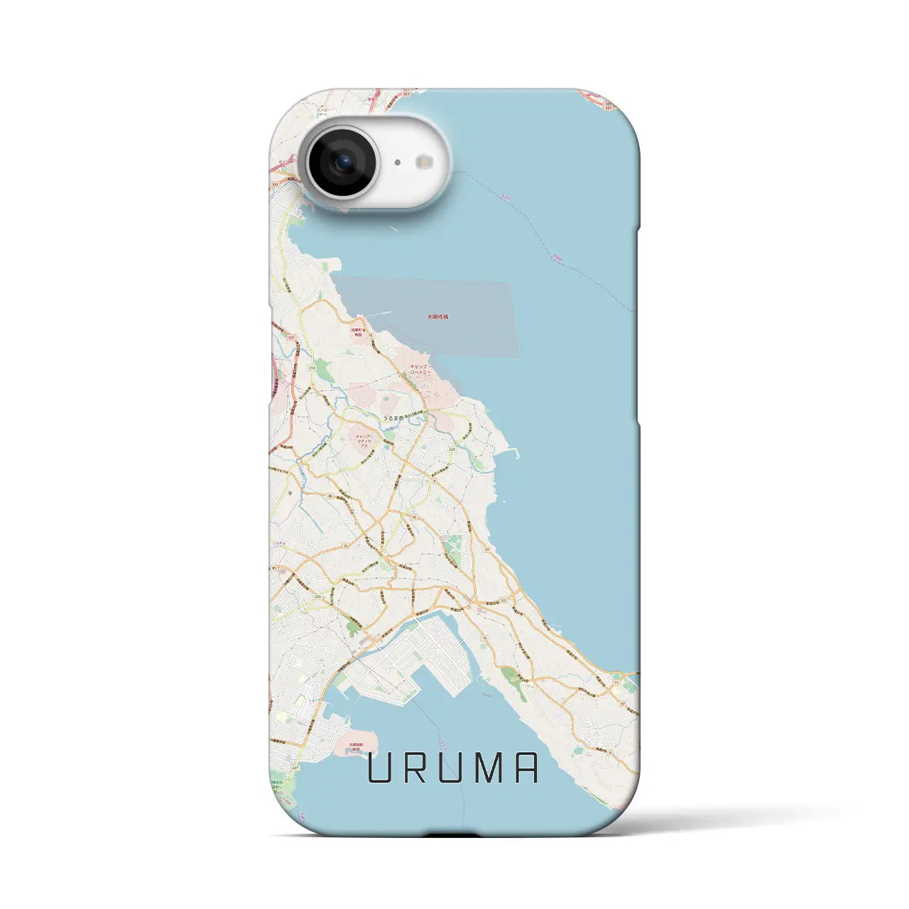 【うるま(沖縄県)】地図柄iPhoneケース(バックカバータイプ)