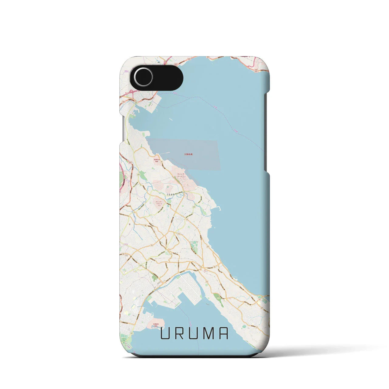 【うるま(沖縄県)】地図柄iPhoneケース(バックカバータイプ)