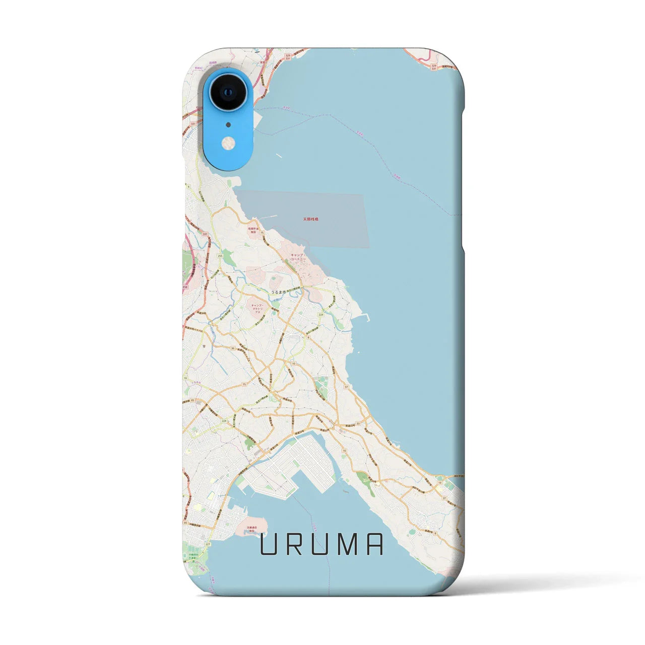 【うるま(沖縄県)】地図柄iPhoneケース(バックカバータイプ)