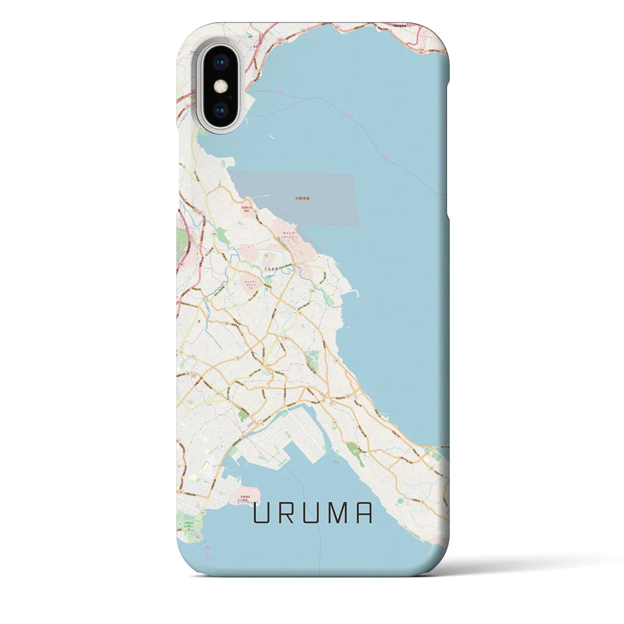 【うるま(沖縄県)】地図柄iPhoneケース(バックカバータイプ)