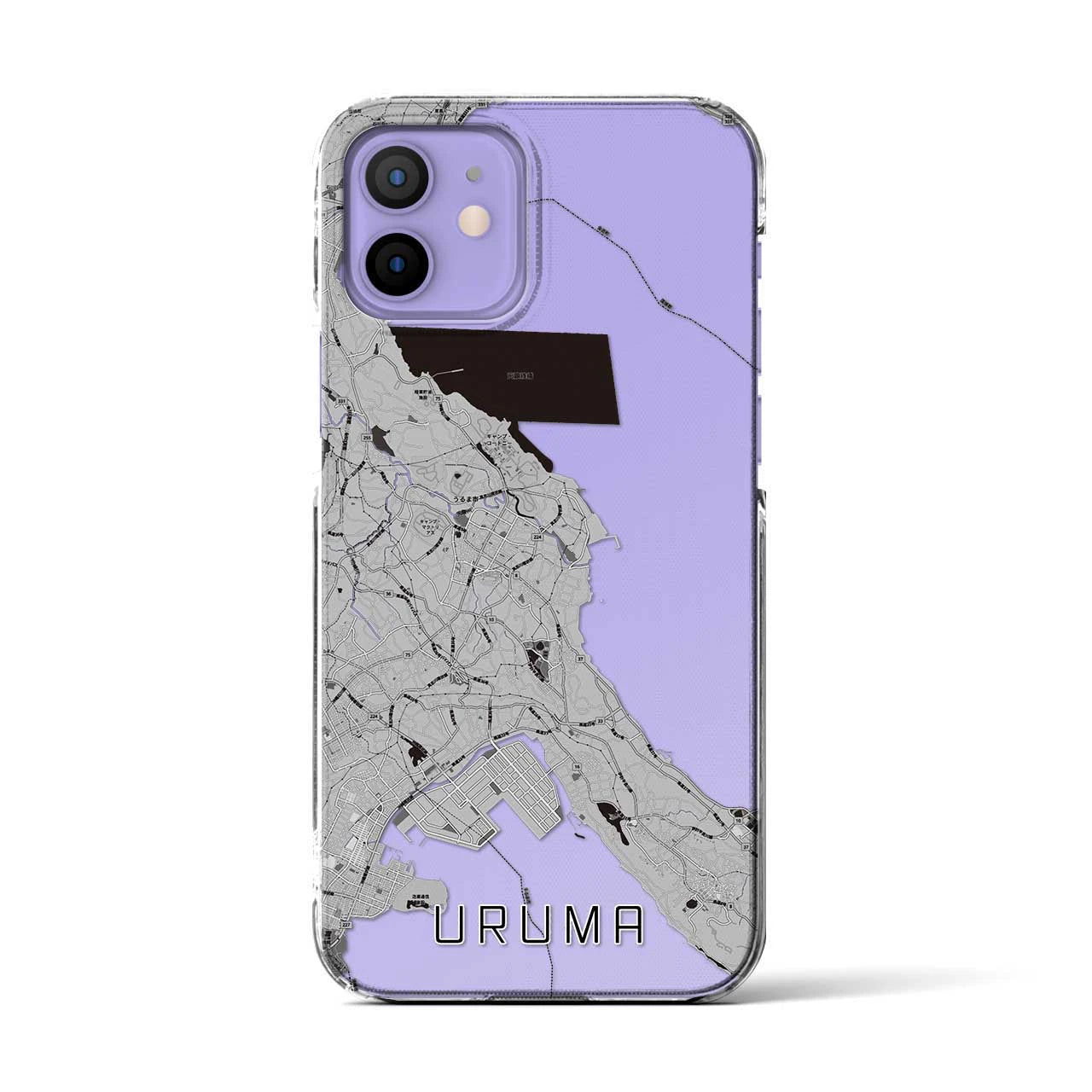 【うるま(沖縄県)】地図柄iPhoneケース(クリアタイプ)