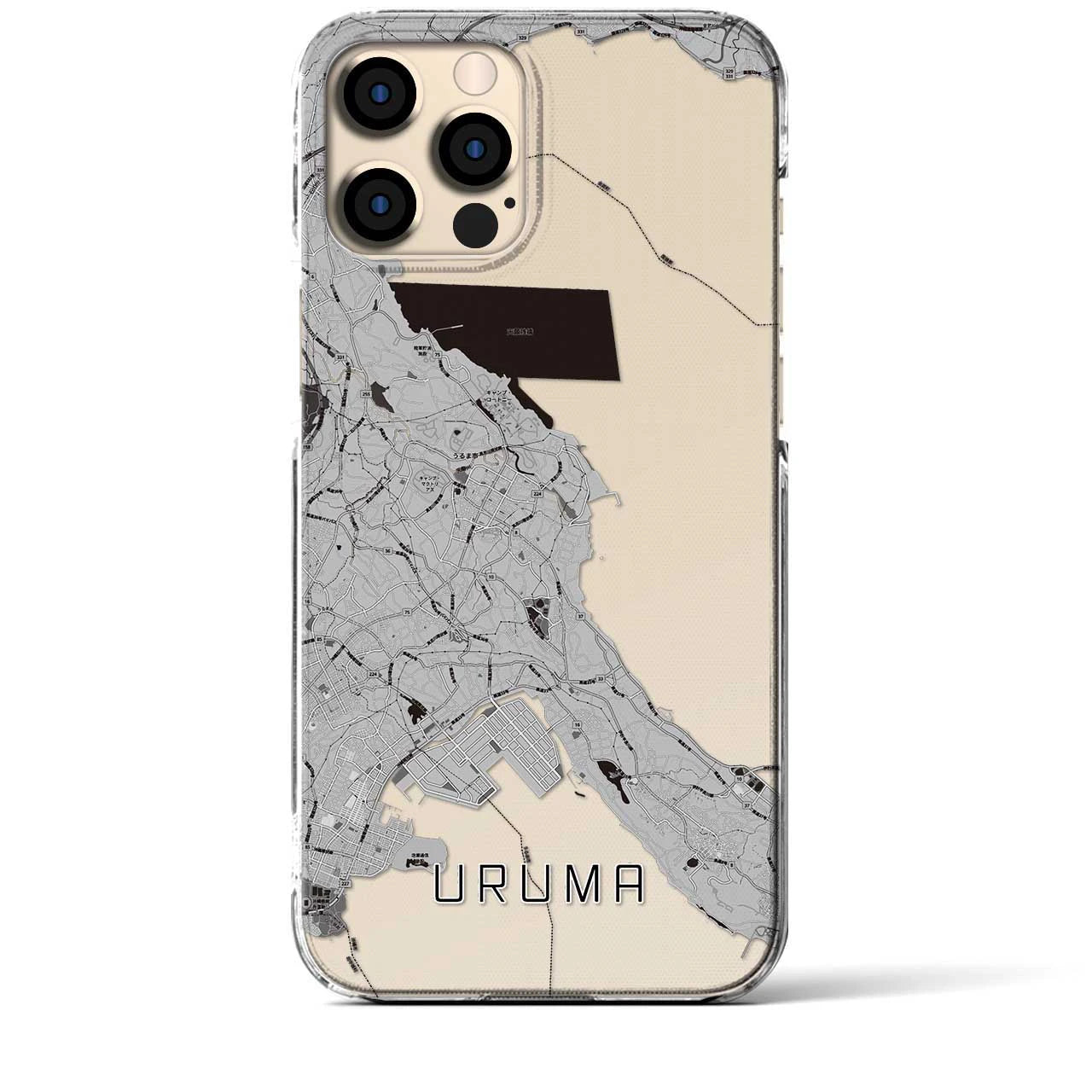 【うるま(沖縄県)】地図柄iPhoneケース(クリアタイプ)