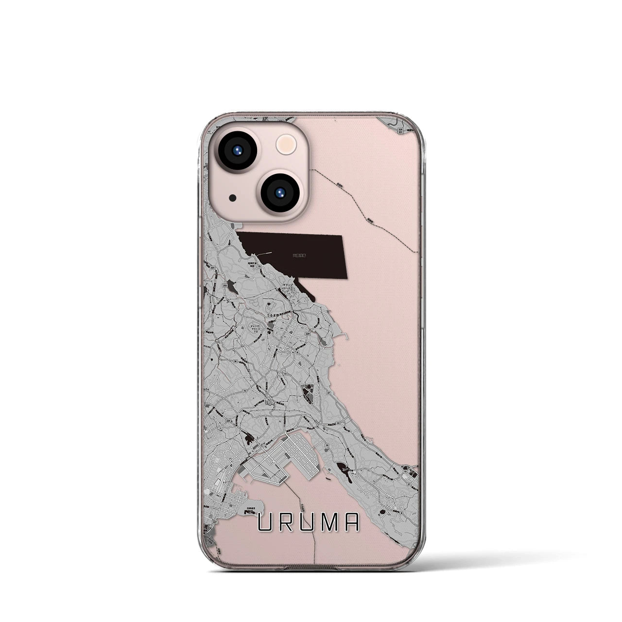 【うるま(沖縄県)】地図柄iPhoneケース(クリアタイプ)