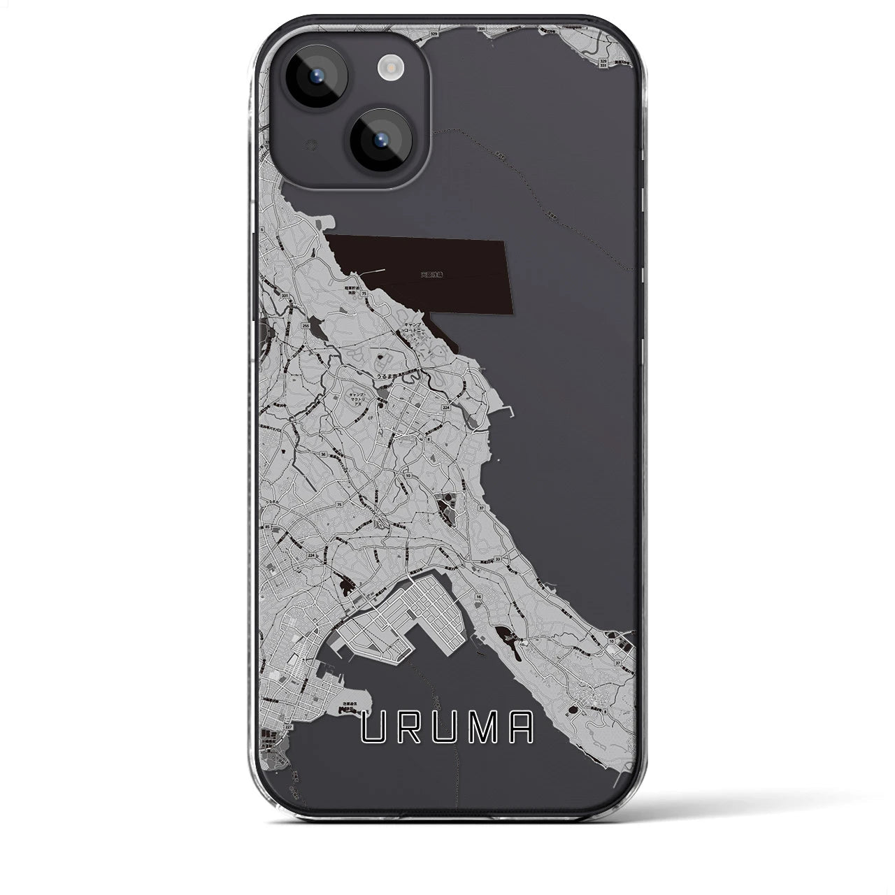 【うるま(沖縄県)】地図柄iPhoneケース(クリアタイプ)