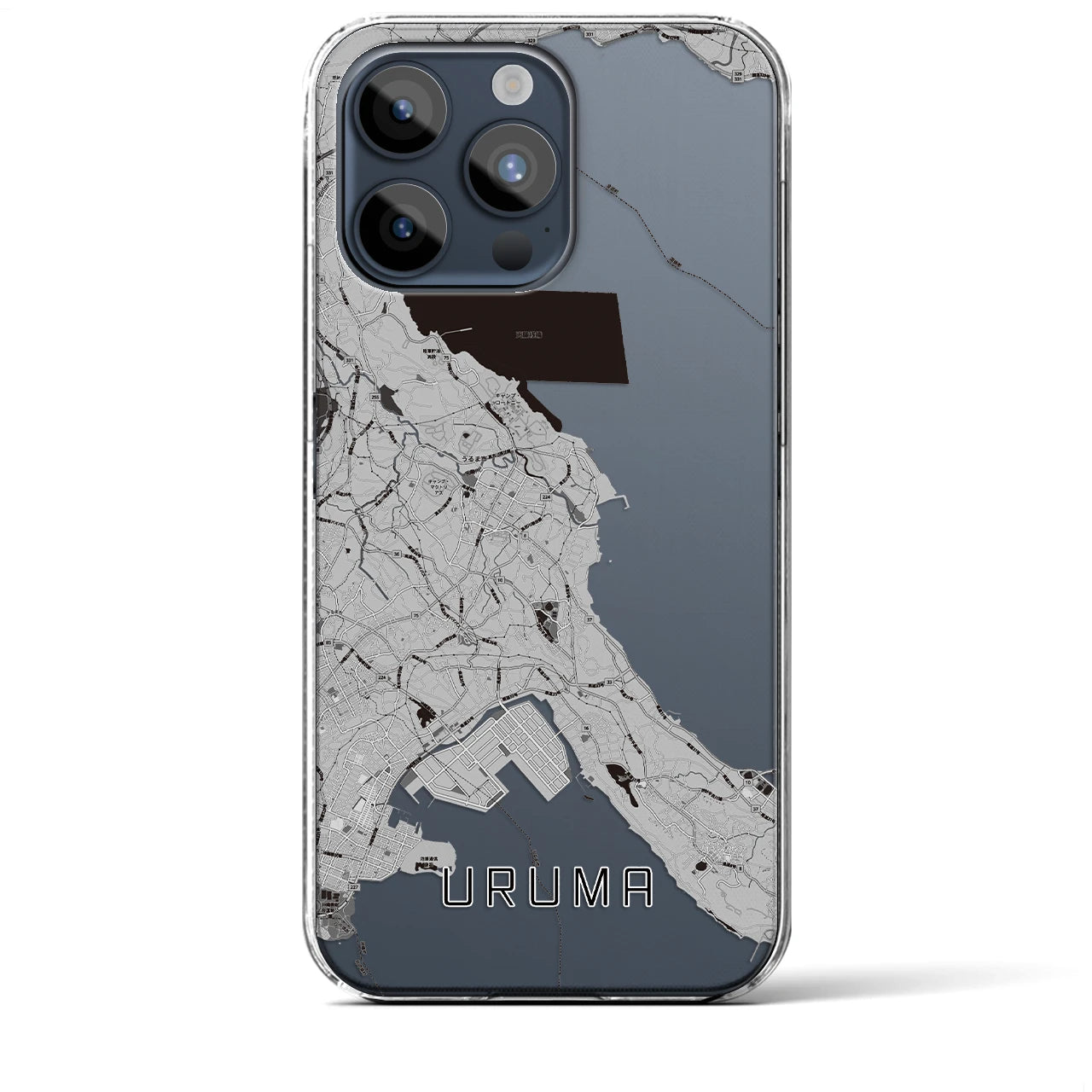 【うるま(沖縄県)】地図柄iPhoneケース(クリアタイプ)