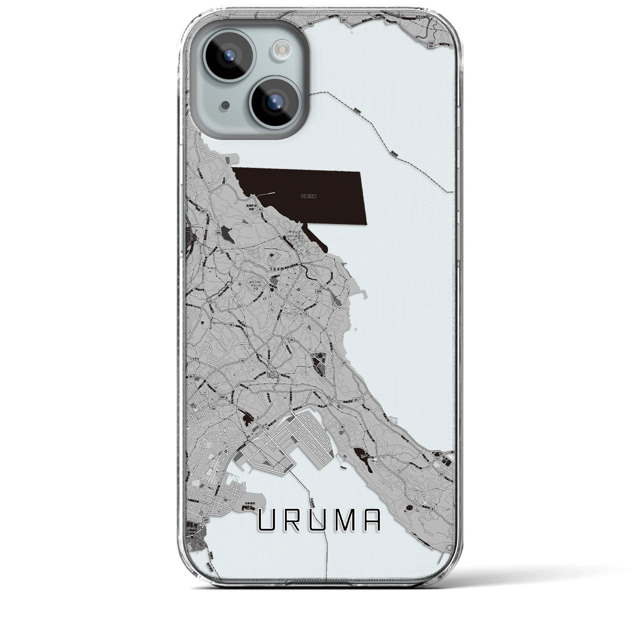 【うるま(沖縄県)】地図柄iPhoneケース(クリアタイプ)