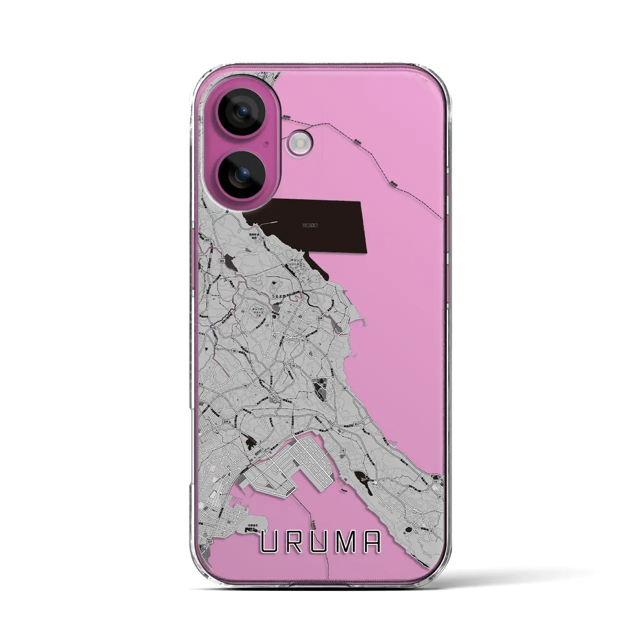 【うるま(沖縄県)】地図柄iPhoneケース(クリアタイプ)