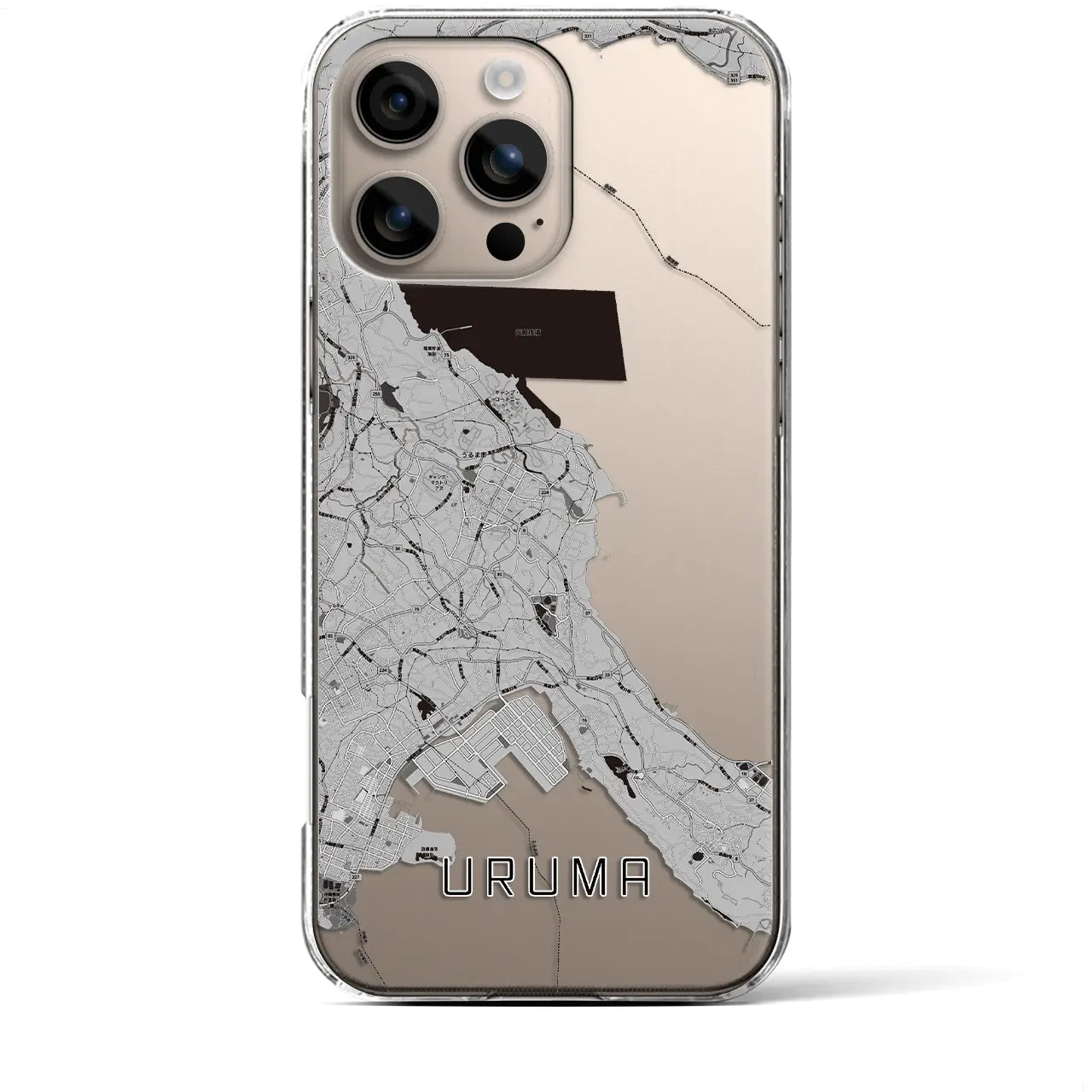 【うるま(沖縄県)】地図柄iPhoneケース(クリアタイプ)