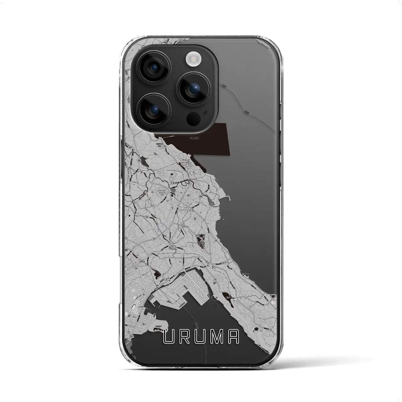 【うるま(沖縄県)】地図柄iPhoneケース(クリアタイプ)