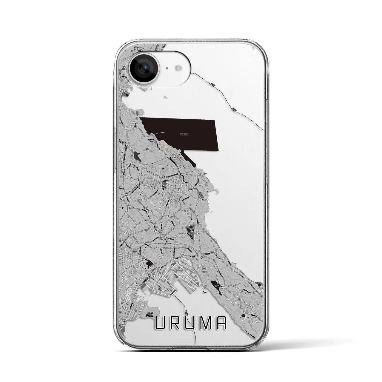【うるま(沖縄県)】地図柄iPhoneケース(クリアタイプ)
